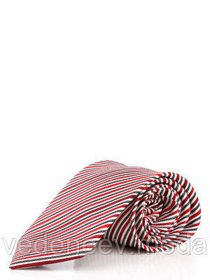Краватка сіро-червона у вузьку смужку, фото 1
