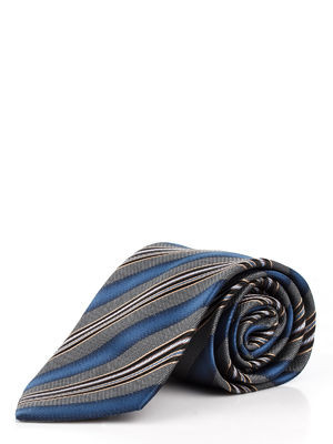 Краватка сіро-синій, в кольорову смужку