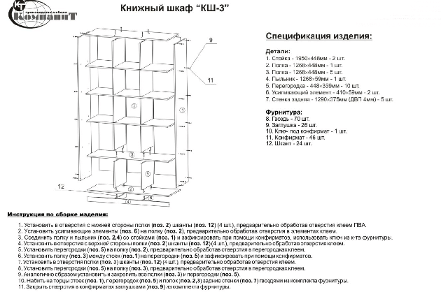 Инструкция по сборке шкафа КШ-3 Компанит