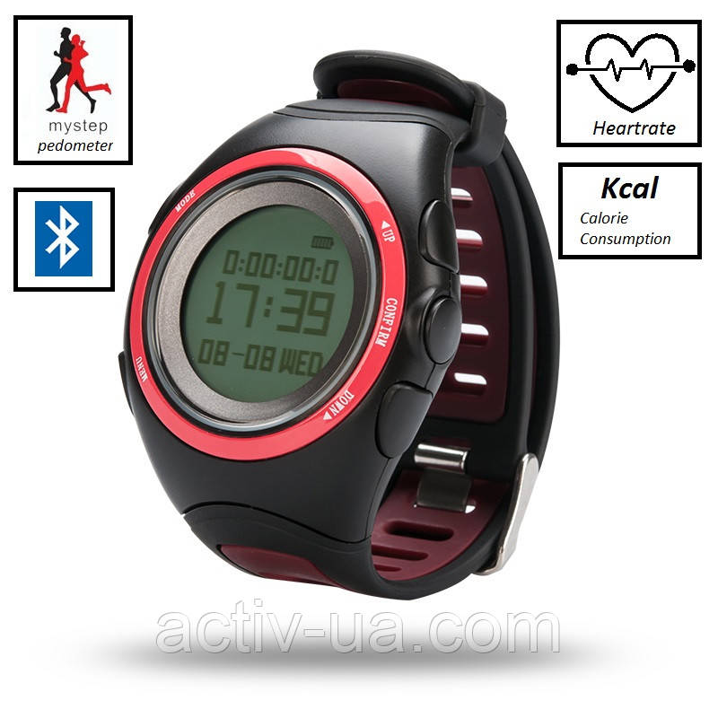 Професійний годинник пульсометр L7 (крокомір, Kcal, будильник, секундомір, Bluetooth, вібровиклик вхідних), фото 1