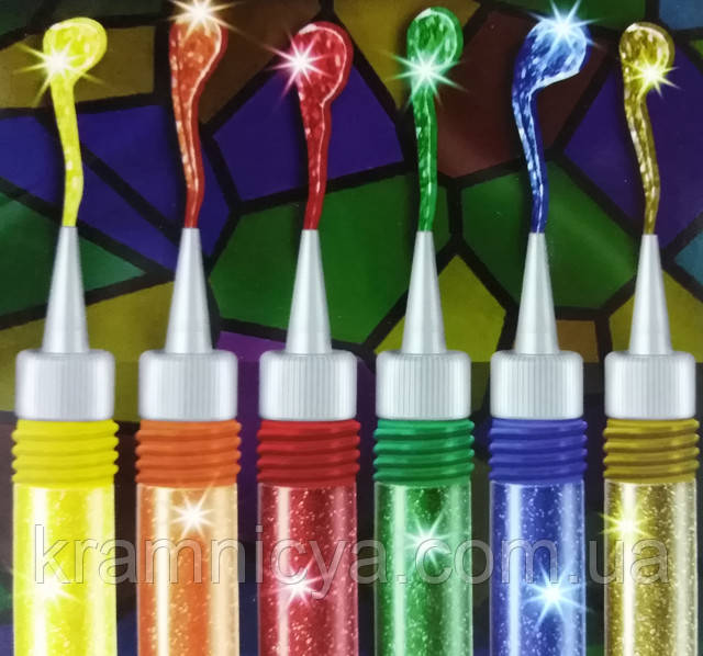 Витражная раскраска Раскраска витражная цветным глиттером с лаком