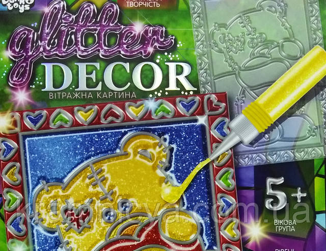 Набор для творчества витражная картина Набор для творчества картина-раскраска витражным глиттером