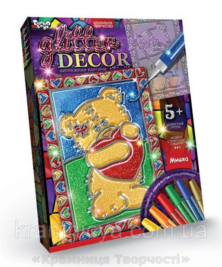 Вітражне забарвлення 'Glitter decor' Ведмедик (GD-01-05)