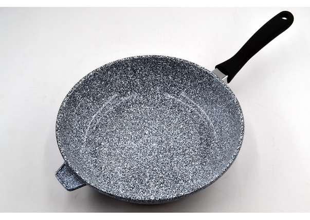 Сковорода лита кухонна Benson BN-521 з кришкою з антипригарним гранітним покриттям, фото 2