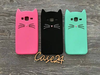 Гумовий 3D чохол для Samsung Galaxy J3 Усики (3 кольори)