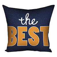 Габардинова подушка з принтом для декору The Best (3P_FAM024)
