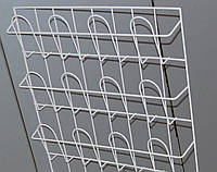 Торгова полиця для рекламної продукції навісна кошикова 3 ряди по 4 комірки