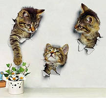 3-D-наліпка  для інтер'єру Кіт (образець) Три окремі наклейки.