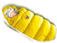 Зимний пуховый конверт одеяло на меху "Inflated . Разные цвета. Желтый