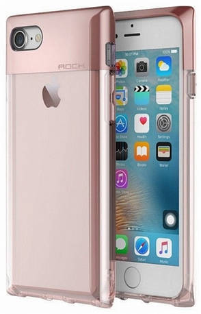 Чохол-накладка ROCK для iPhone 7 (4.7") Crystal ser. TPU+PC Рожевий(648205), фото 1