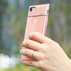 Чохол-накладка ROCK для iPhone 7 (4.7") Crystal ser. TPU+PC Рожевий(648205), фото 4