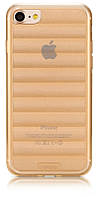Защитный силиконовый чехол накладка для телефона iPhone 7 Waves ser. Прозрачно / золотистый (263231)