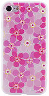 Чехол накладка для iPhone 7/8 (4.7 ") Soft touch ser. Цветы Гортензия