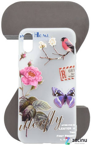 Чохол-накладка OMEVE для iPhone X (5.8") Pictures ser. Butterfly Прозорий/матовий, фото 1