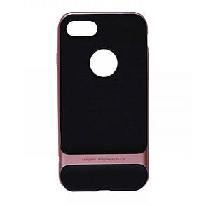 Чохол-накладка ROCK для iPhone 7 (4.7") Royce ser. TPU+PC Чорний/рожеве золото(637247), фото 1