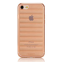 Защитный силиконовый чехол накладка для телефона iPhone 7 Waves ser. Прозрачно / розовый (332252)