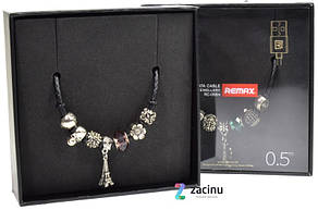 Кабель REMAX RC-058m USB-micro USB Jewellery ser. 50см З підвісками Ейфелева вежа Чорний, фото 3