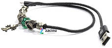 Кабель REMAX RC-058m USB-micro USB Jewellery ser. 50см З підвісками Хрестик Чорний, фото 3