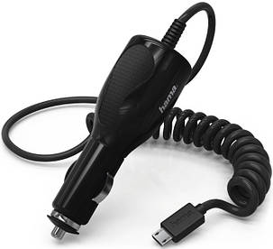 Автомобільний зарядний пристрій в прикурювач Hama 00104830 Car Charger 1 А micro USB Чорний, фото 1