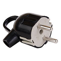 Вилка штепсельна із заземленням з ручкою чорна 317BL LXL