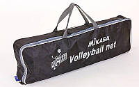 Сетка для волейбола с металическим тросом Mikasa 6889: 9 x 2,43м, ячейка 12x12см