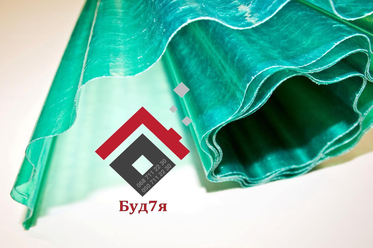 Прозорий шифер гофрований 1,5х20 м (зелений), фото 1