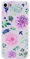 Чехол накладка для iPhone 7/8 (4.7 ") Soft touch ser. Цветы Разноцветные