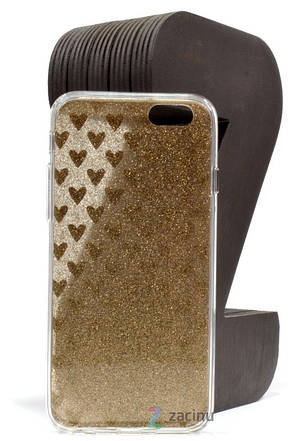 Чохол-накладка TPU для iPhone 6/6S Сердечка Золотистий(353266), фото 4