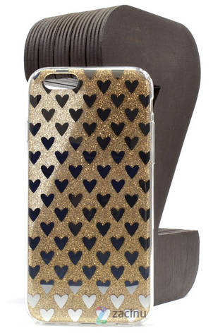 Чохол-накладка TPU для iPhone 6/6S Сердечка Золотистий(353266), фото 1