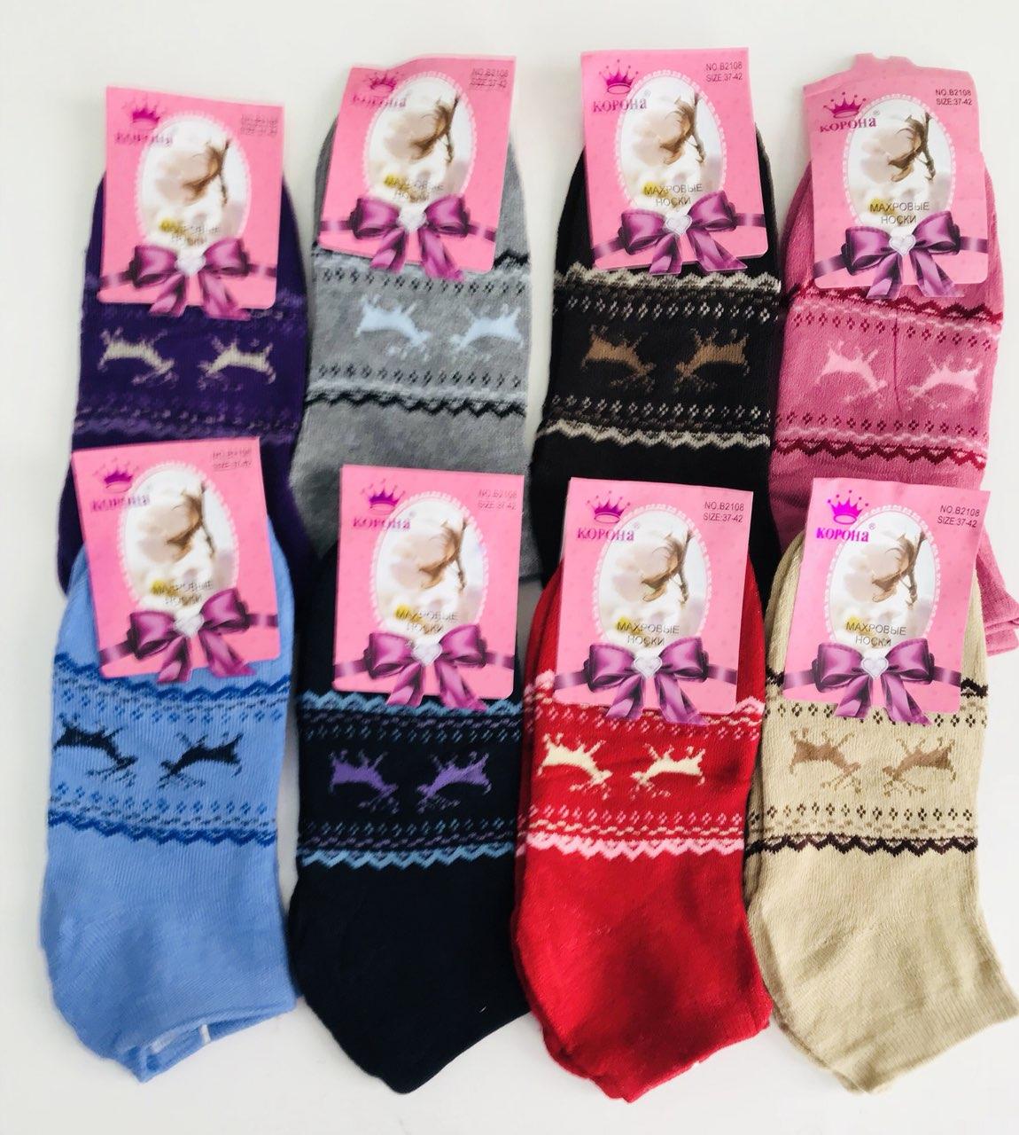 Махрові жіночі шкарпетки 37-42 Бавовна