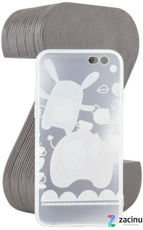 Чохол-накладка TPU для iPhone 6/6S Fashion ZOO ser. Заєць Прозорий/матовий, фото 3