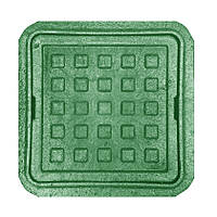 Люк квадратний MINI "Ромашка" полімерний зелений (1,5т) р.260/370