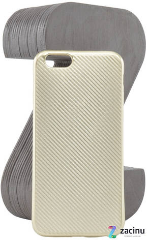 Чохол-накладка для iPhone 6/6S Carbon ser. TPU Золотистий, фото 1
