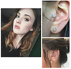 Лабрет, пірсинг з опалом, кулька, фото 2