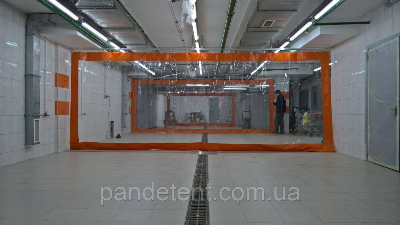 Штора для автомийки з прозорою ПВХ-вставкою
