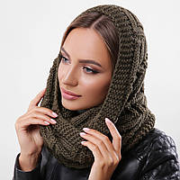 Вязаный женский шарф-хомут с узором