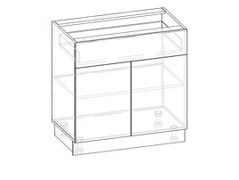 Нижня тумба в кухню з ДСП i МДФ 80НД1Ш Гамма супермат Меблі Сервіс