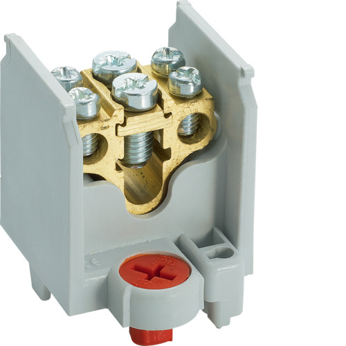 Клемник вводно-розподільний Hager 1-полюсний 100А 35 мм², для шини TS35