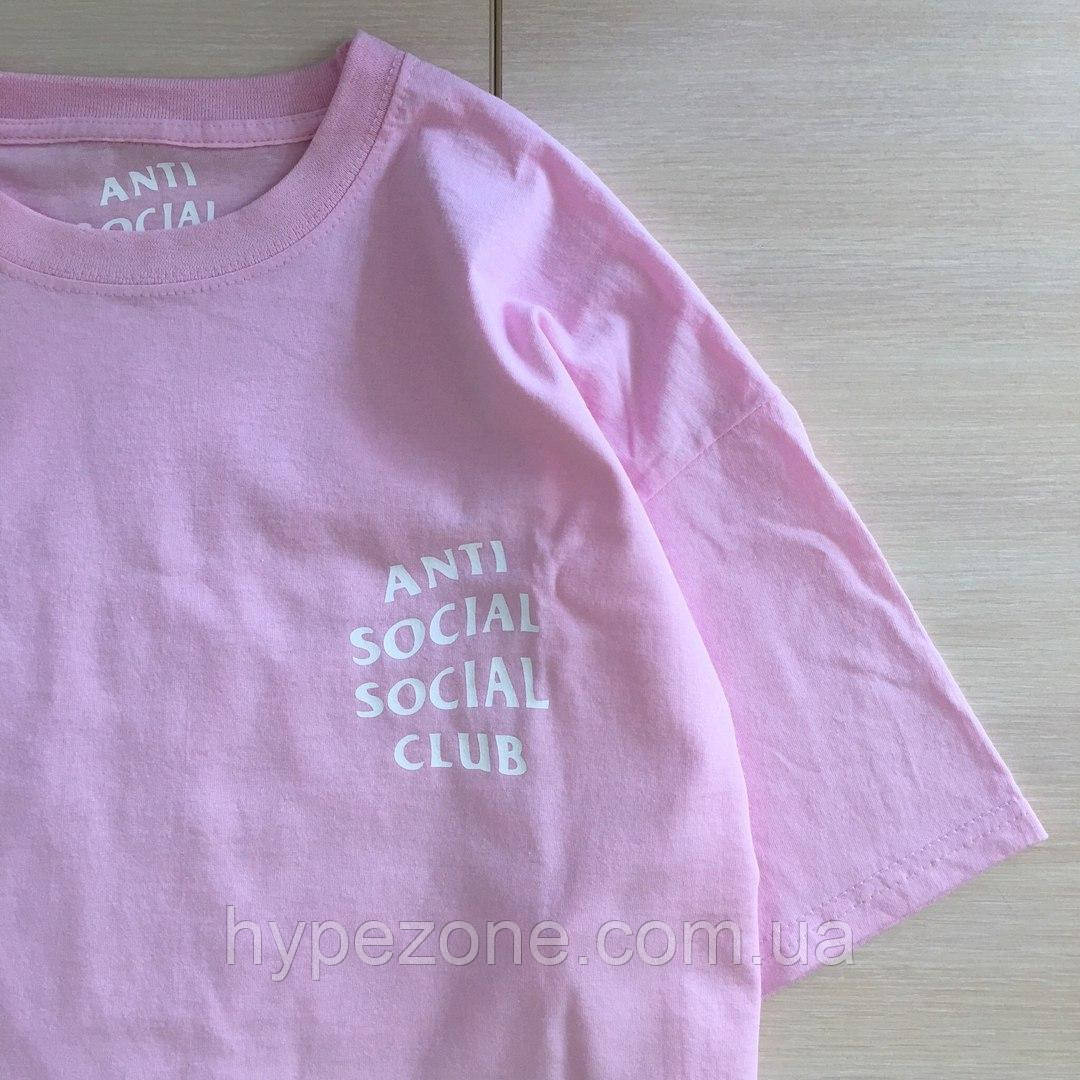 Футболка Anti Social social club чоловіча рожева. Живі фото з логотипом Футболка АССК"" В стилі Anti Social, фото 1