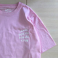 Футболка Anti Social social club чоловіча рожева. Живі фото з логотипом Футболка АССК"" В стилі Anti Social