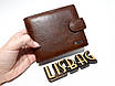 Чоловічий шкіряний гаманець/затискач Balisa на кнопці для грошей, повсякденна носка коричневий, фото 6