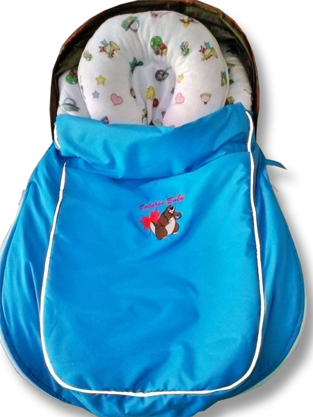 Дитячий конверт для автокрісла та прогулянкової коляски Baby Travel Premium. Темно-синій і зелений.