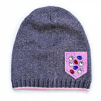 Подвійна демісезонна дитяча шапка для дівчинки.