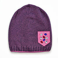 Подвійна демісезонна дитяча шапка для дівчинки.