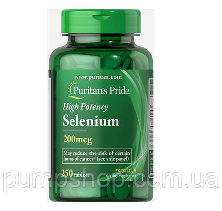 Селен Puritan's Pride Selenium 200 мкг 250 капс., фото 2