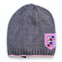 Подвійна демісезонна дитяча шапка для дівчинки.