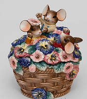 Порцелянова Скринька Pavone з мишками "Квітковий рай"