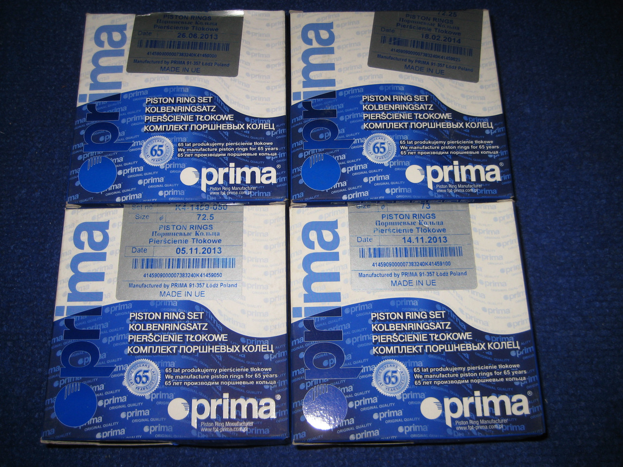 Кільця поршневі 1,1 і 1,2 Prima 72,0 Таврія Славута ЗАЗ 1102 1103105