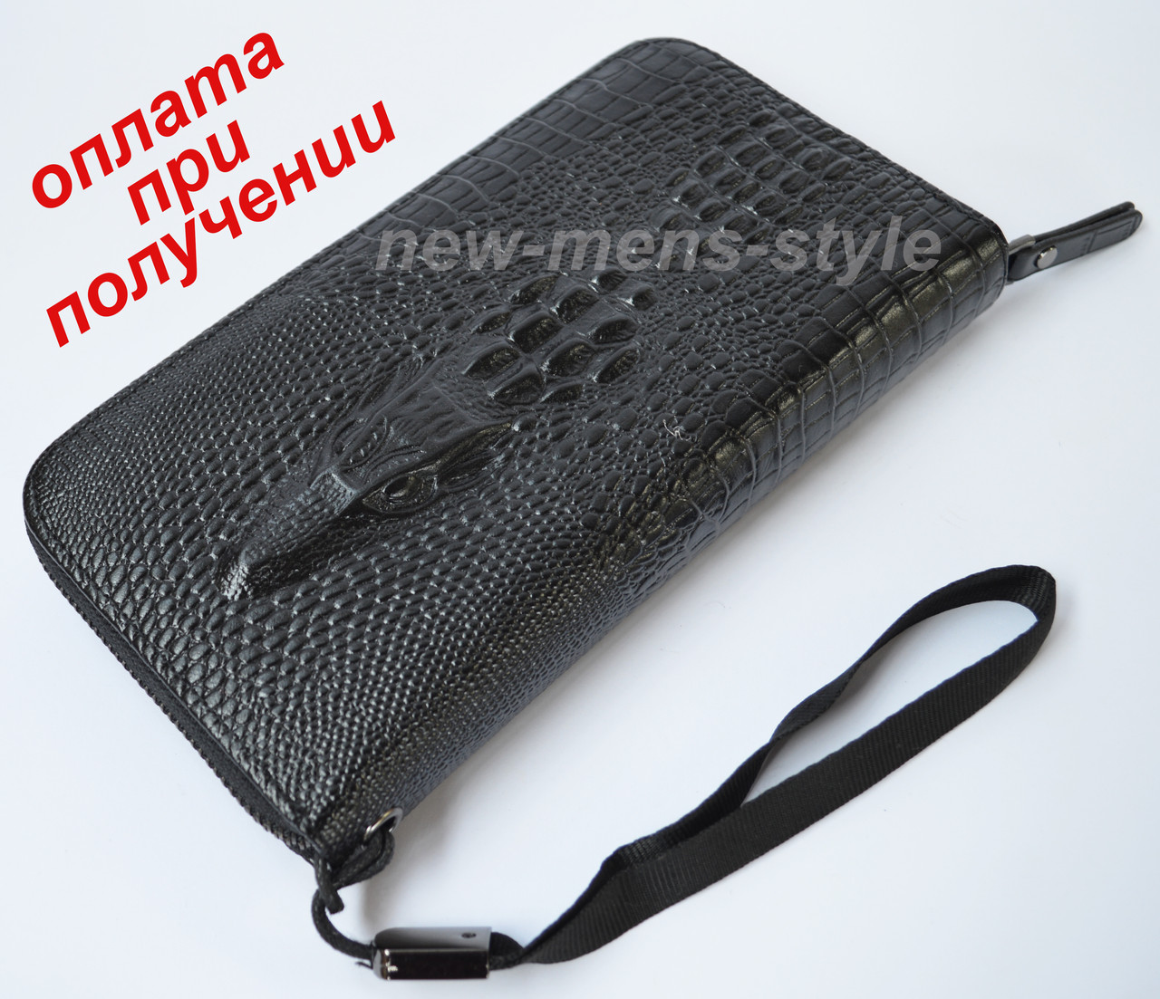 Чоловічий шкіряний гаманець портмоне клатч барсетка Wild Alligator Lacoste, фото 1