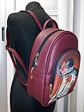 Сумка-рюкзак для вишивки бісером Рюкзак Модель 2 С7 бордо кожзам, фото 2